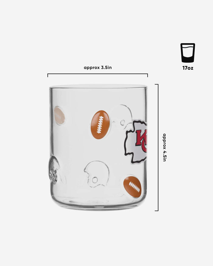 Kansas City Chiefs Team Logo 17 oz Glass Cup FOCO - FOCO.com