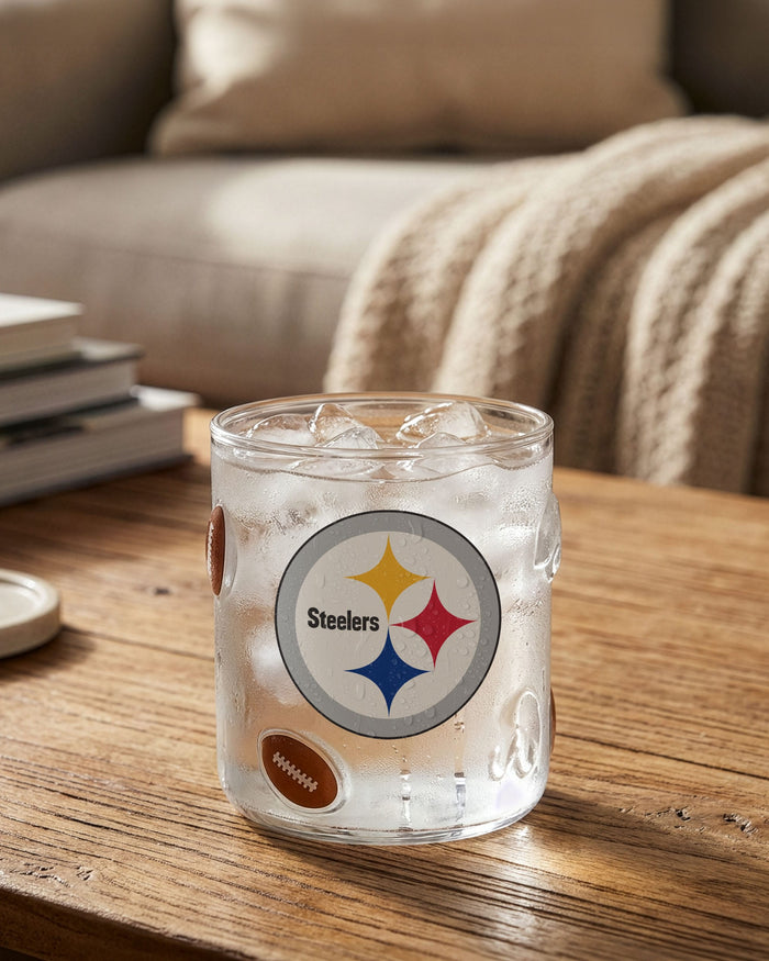 Pittsburgh Steelers Team Logo 17 oz Glass Cup FOCO - FOCO.com