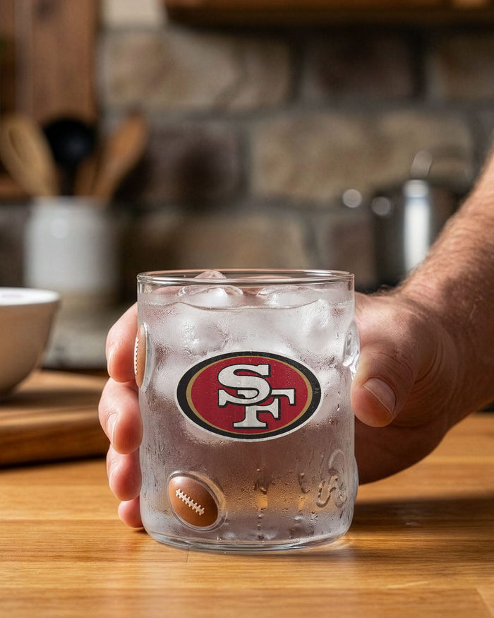 San Francisco 49ers Team Logo 17 oz Glass Cup FOCO - FOCO.com