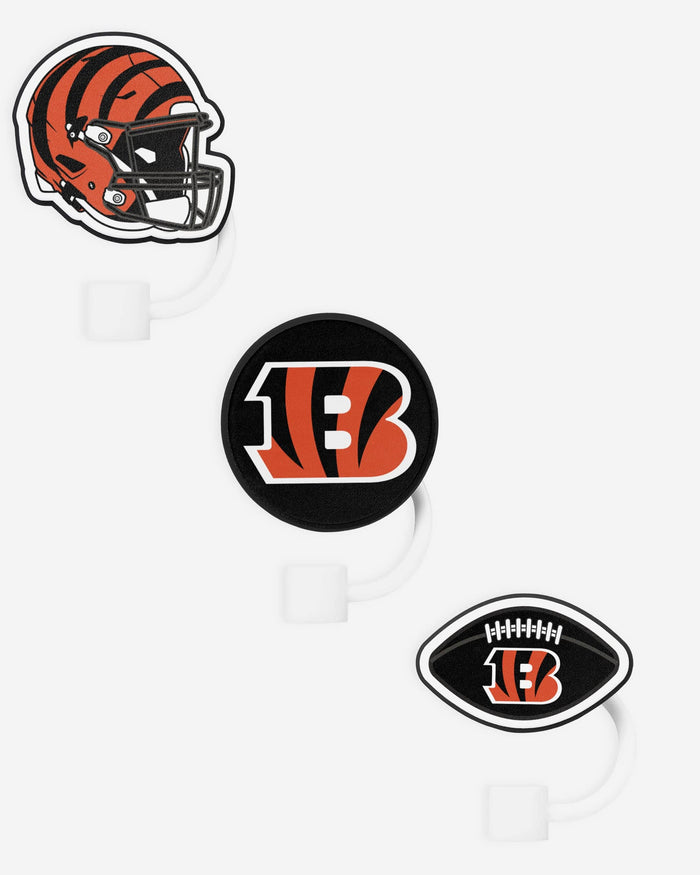 Cincinnati Bengals 3 Pack Primary Logo Straw Toppers FOCO - FOCO.com