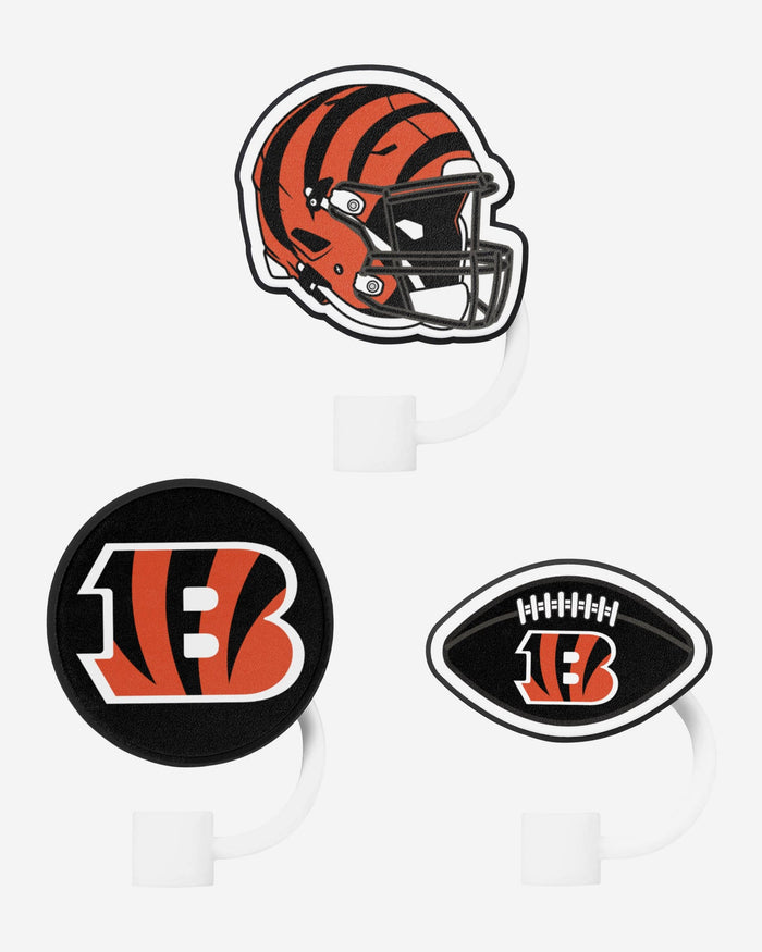 Cincinnati Bengals 3 Pack Primary Logo Straw Toppers FOCO - FOCO.com