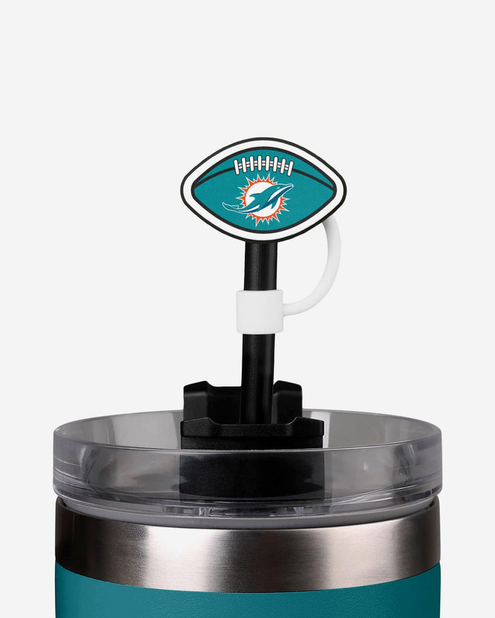 Miami Dolphins 3 Pack Primary Logo Straw Toppers FOCO - FOCO.com