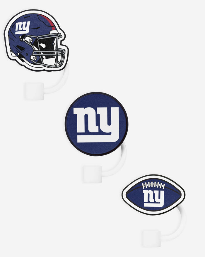 New York Giants 3 Pack Primary Logo Straw Toppers FOCO - FOCO.com