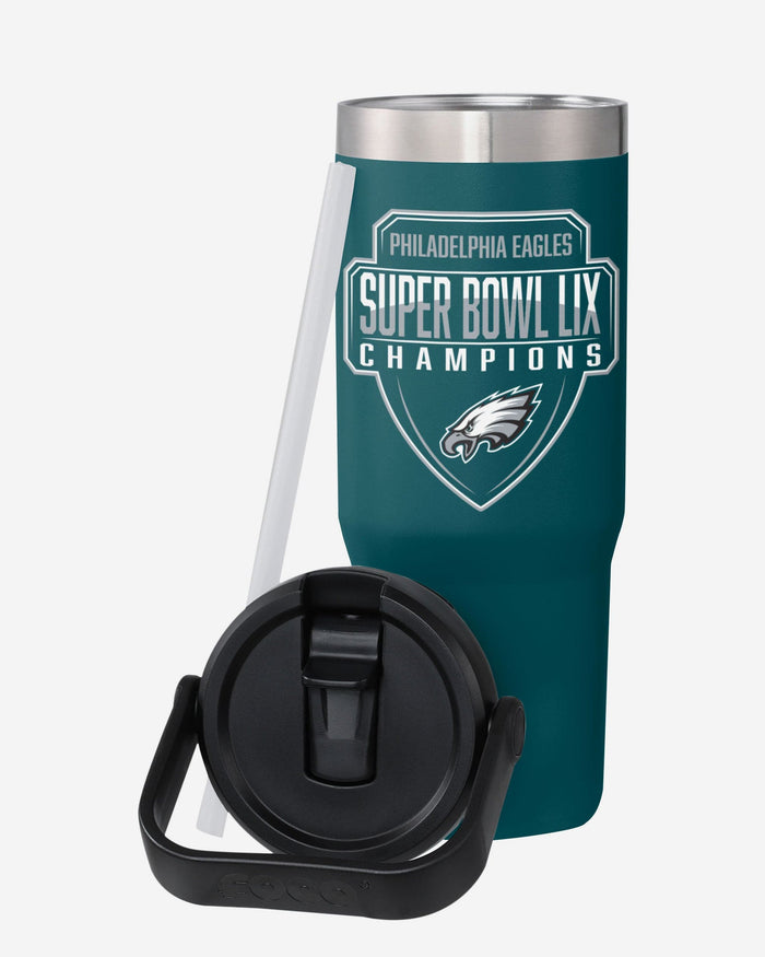 Philadelphia Eagles Super Bowl LIX Champions 30 oz Solid Tumbler With Straw FOCO - FOCO.com