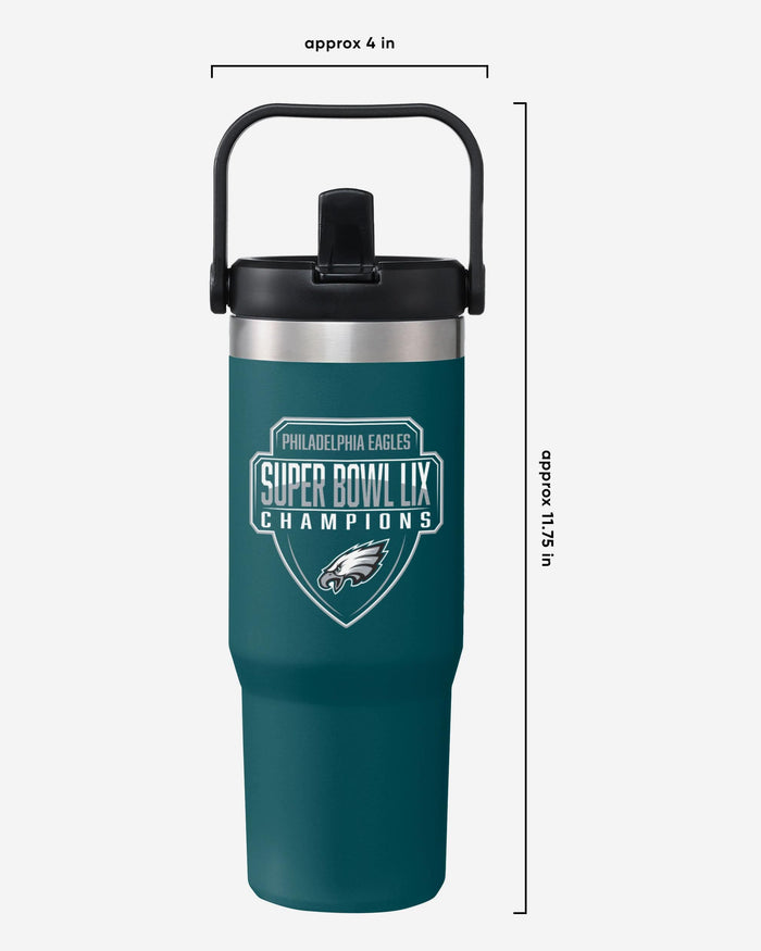 Philadelphia Eagles Super Bowl LIX Champions 30 oz Solid Tumbler With Straw FOCO - FOCO.com