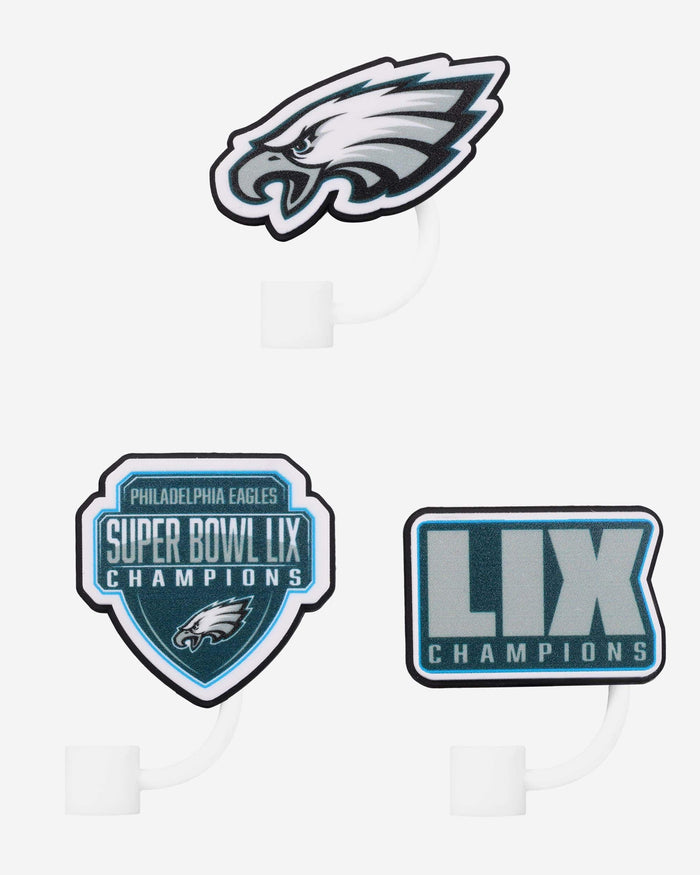 Philadelphia Eagles Super Bowl LIX Champions Straw Toppers FOCO - FOCO.com