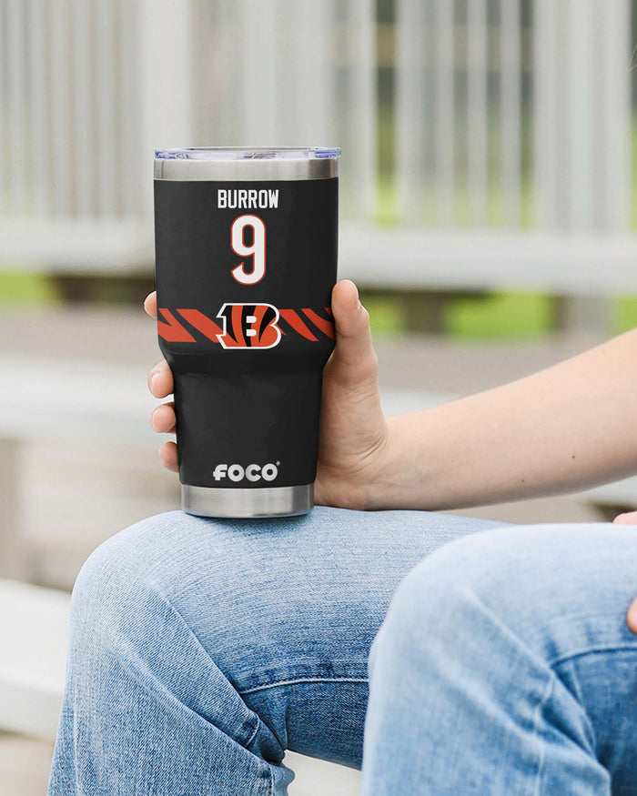 Joe Burrow Cincinnati Bengals Team Logo 30 oz Player Tumbler FOCO - FOCO.com