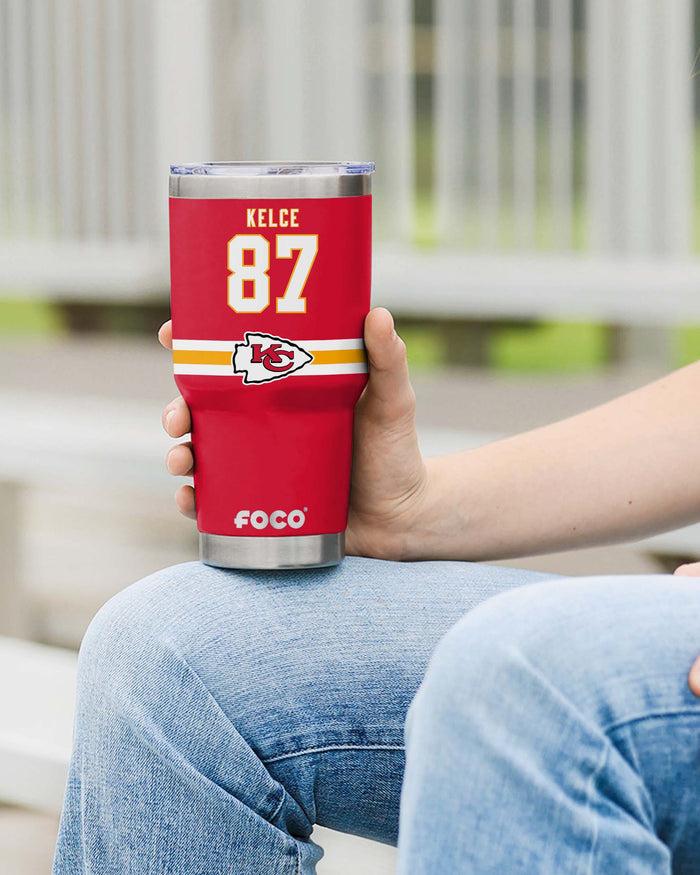 Travis Kelce Kansas City Chiefs Team Logo 30 oz Player Tumbler FOCO - FOCO.com