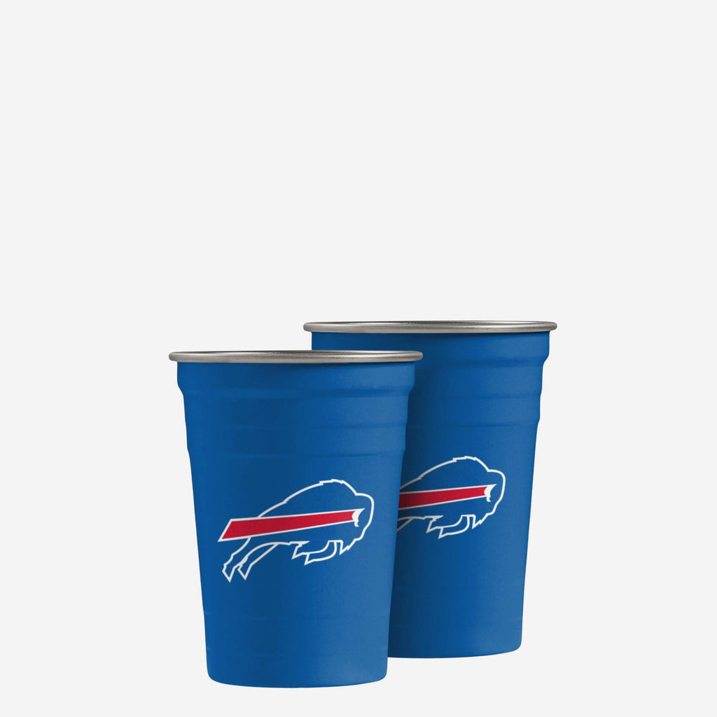Buffalo Bills 2 Pack Reusable Stainless Steel 16 oz Tumbler Cup FOCO - FOCO.com