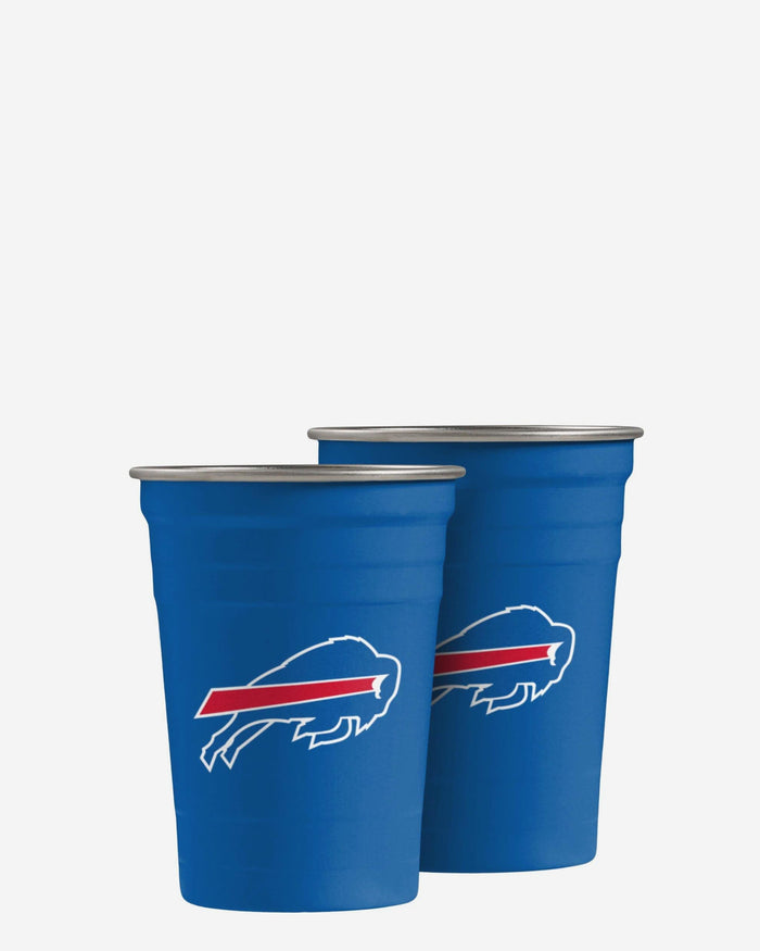 Buffalo Bills 2 Pack Reusable Stainless Steel 16 oz Tumbler Cup FOCO - FOCO.com