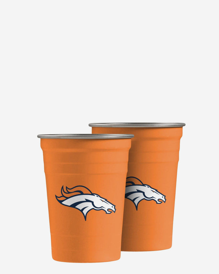 Denver Broncos 2 Pack Reusable Stainless Steel 16 oz Tumbler Cup FOCO - FOCO.com