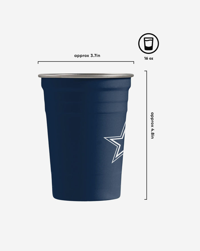 Dallas Cowboys 2 Pack Reusable Stainless Steel 16 oz Tumbler Cup FOCO - FOCO.com