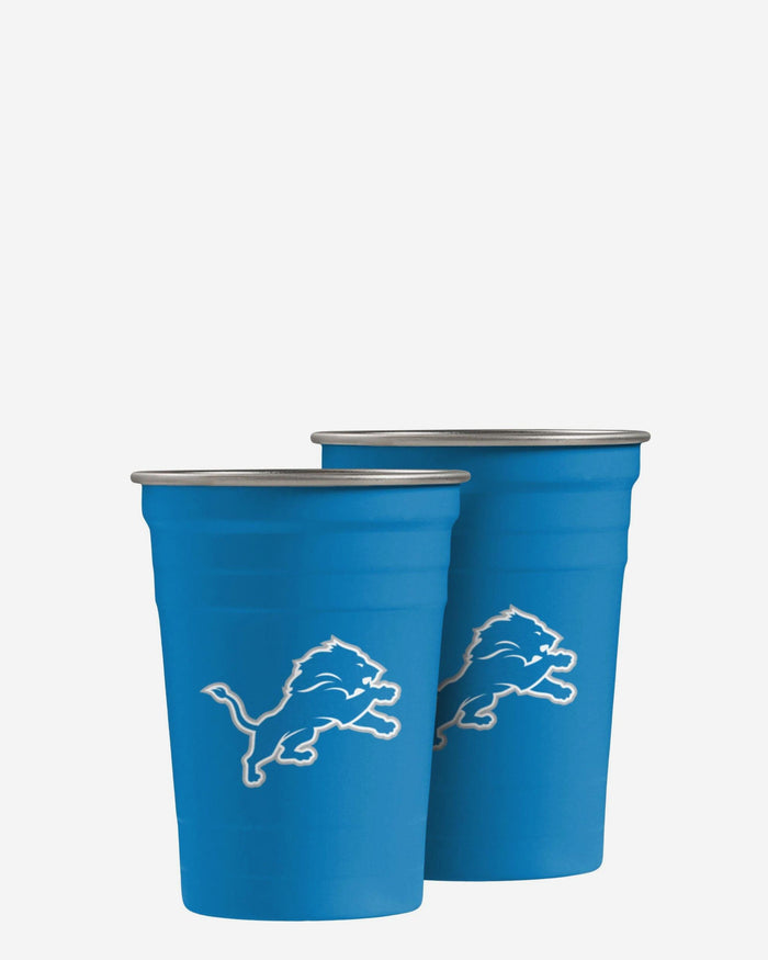 Detroit Lions 2 Pack Reusable Stainless Steel 16 oz Tumbler Cup FOCO - FOCO.com