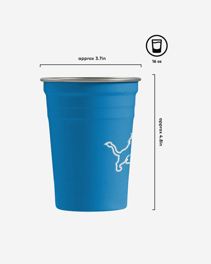Detroit Lions 2 Pack Reusable Stainless Steel 16 oz Tumbler Cup FOCO - FOCO.com