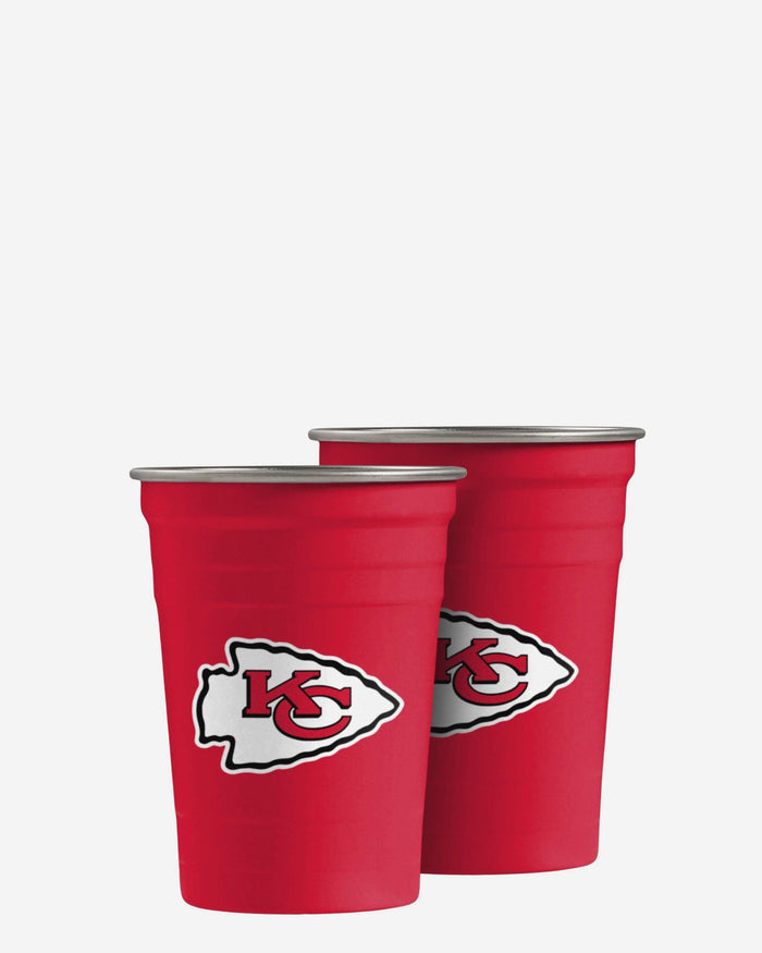 Kansas City Chiefs 2 Pack Reusable Stainless Steel 16 oz Tumbler Cup FOCO - FOCO.com