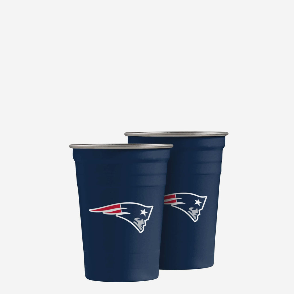New England Patriots 2 Pack Reusable Stainless Steel 16 oz Tumbler Cup FOCO - FOCO.com