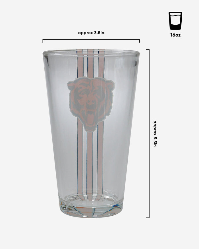 Chicago Bears Team Stripe Pint Glass FOCO - FOCO.com