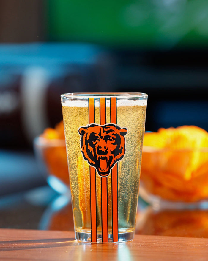 Chicago Bears Team Stripe Pint Glass FOCO - FOCO.com