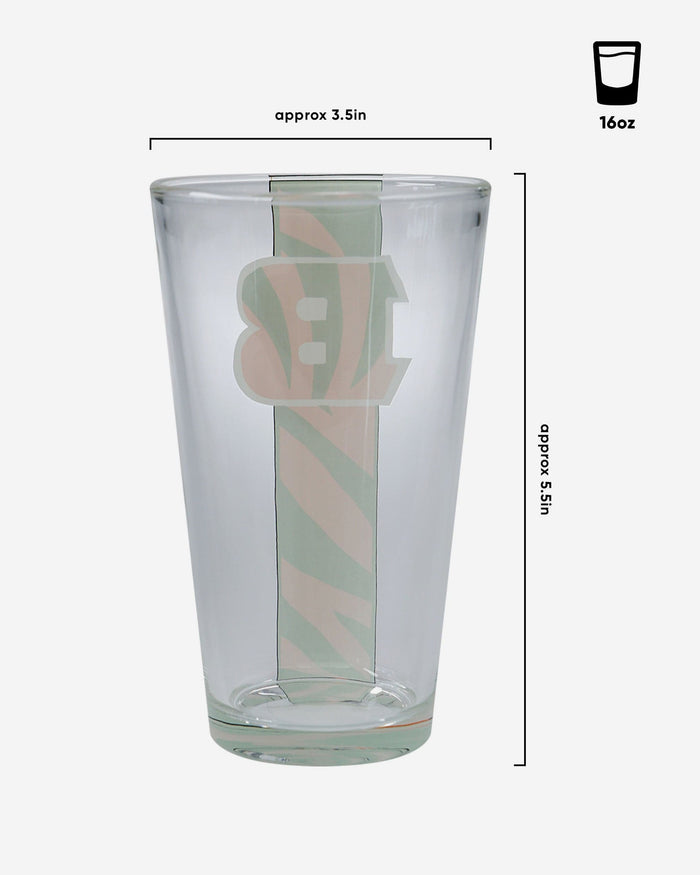 Cincinnati Bengals Team Stripe Pint Glass FOCO - FOCO.com