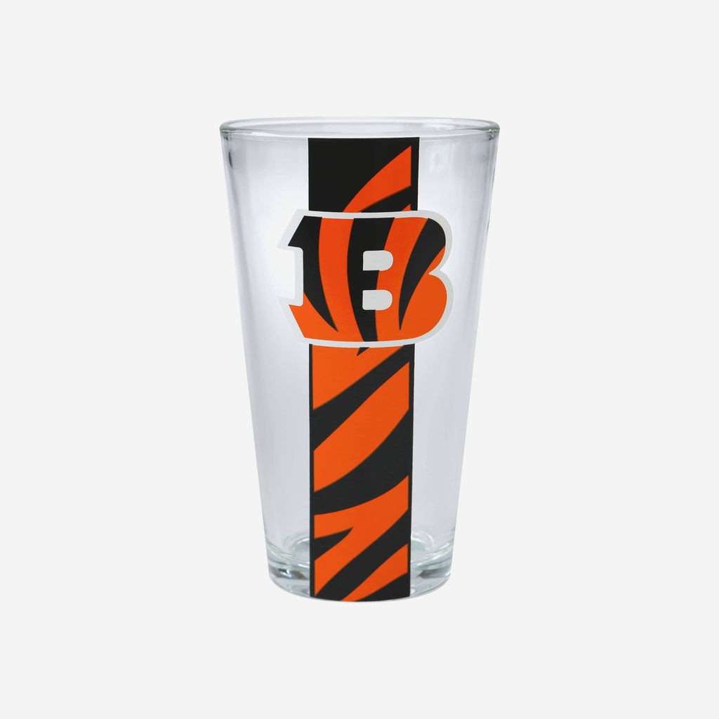 Cincinnati Bengals Team Stripe Pint Glass FOCO - FOCO.com