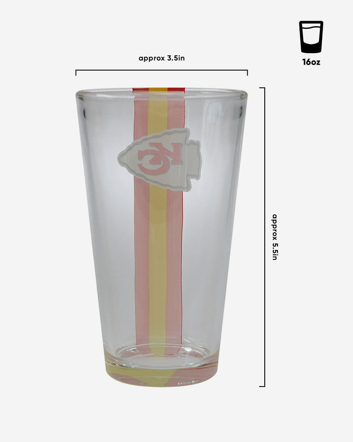 Kansas City Chiefs Team Stripe Pint Glass FOCO - FOCO.com