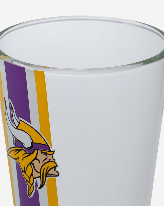 Minnesota Vikings Team Stripe Pint Glass FOCO - FOCO.com