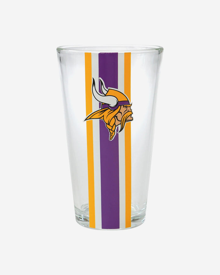 Minnesota Vikings Team Stripe Pint Glass FOCO - FOCO.com