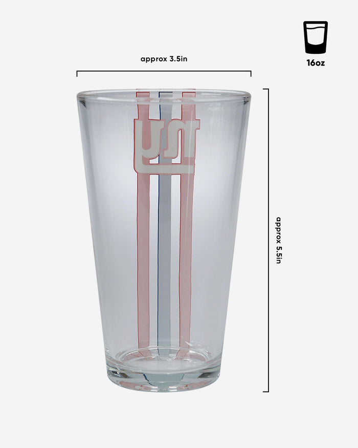 New York Giants Team Stripe Pint Glass FOCO - FOCO.com