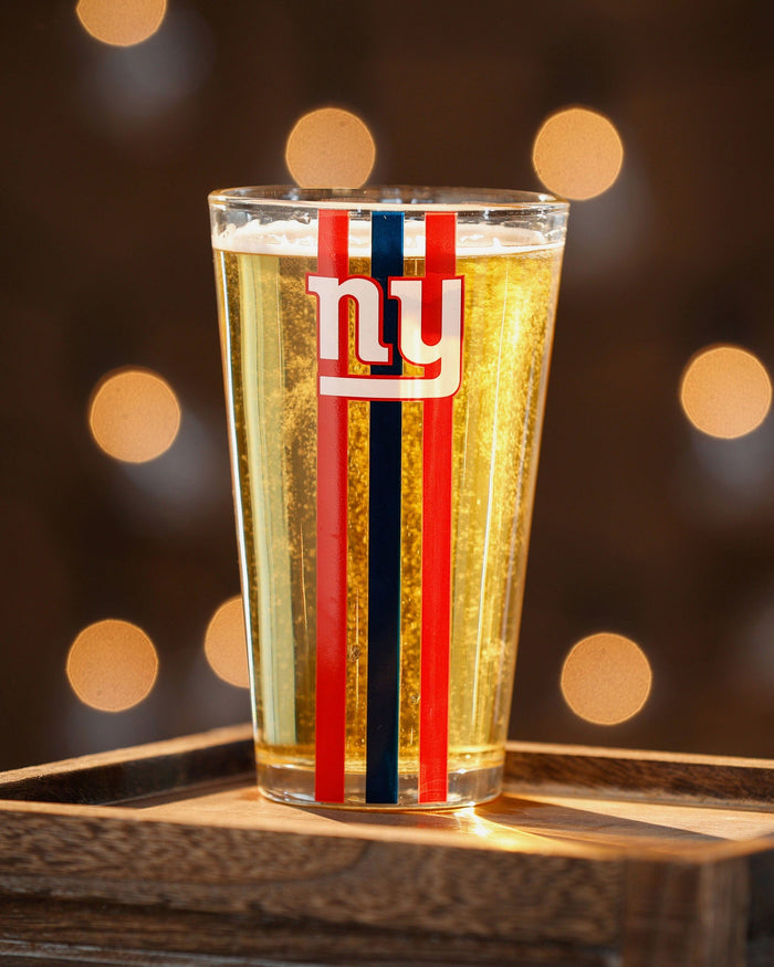 New York Giants Team Stripe Pint Glass FOCO - FOCO.com