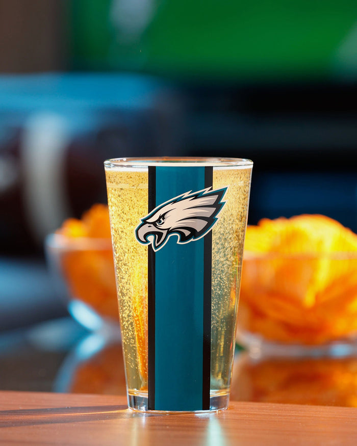 Philadelphia Eagles Team Stripe Pint Glass FOCO - FOCO.com