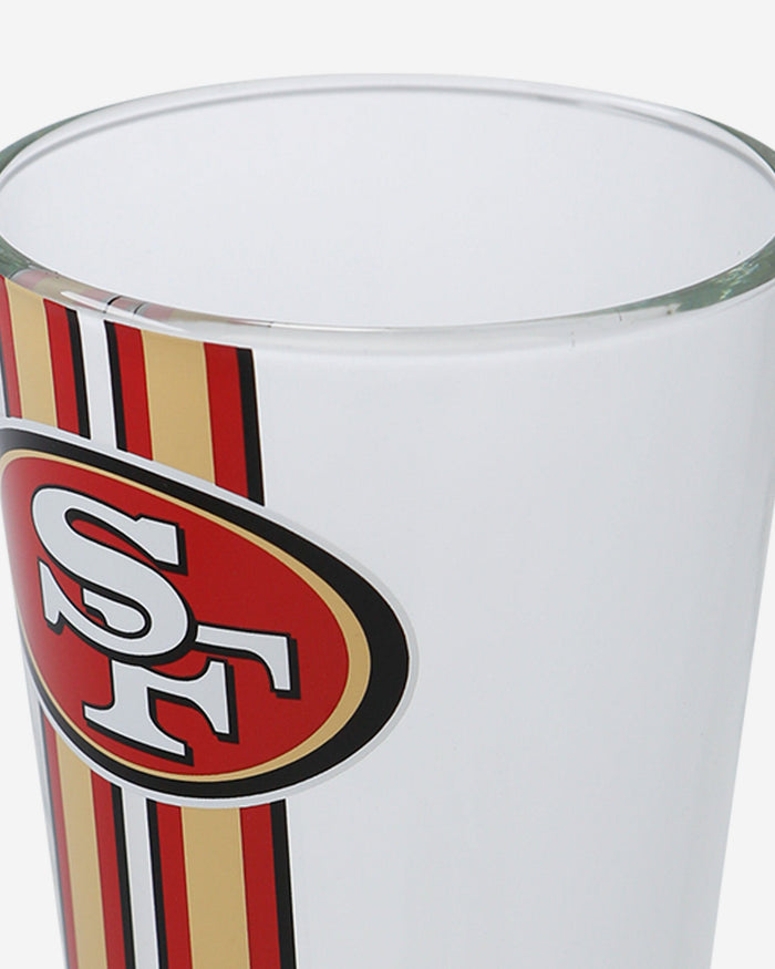 San Francisco 49ers Team Stripe Pint Glass FOCO - FOCO.com