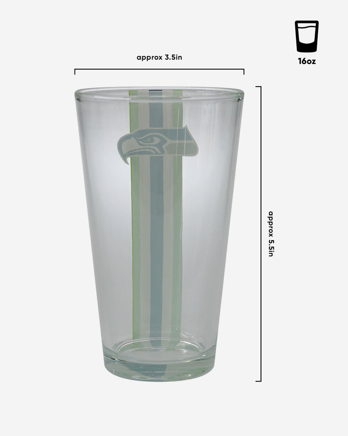 Seattle Seahawks Team Stripe Pint Glass FOCO - FOCO.com