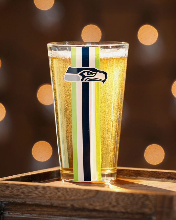 Seattle Seahawks Team Stripe Pint Glass FOCO - FOCO.com