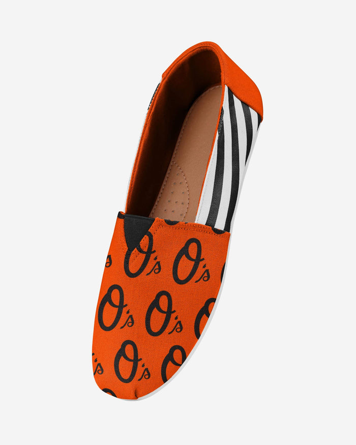 Baltimore Orioles Womens Stripe Canvas Shoe FOCO - FOCO.com