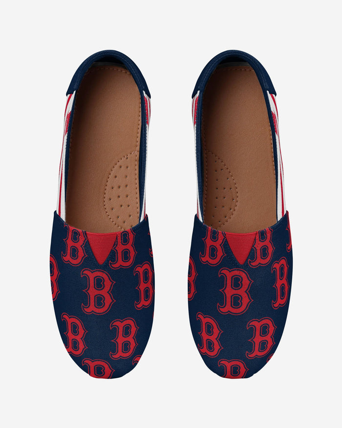 Boston Red Sox Womens Stripe Canvas Shoe FOCO - FOCO.com