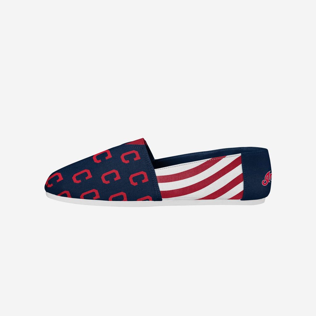 Cleveland Guardians Womens Stripe Canvas Shoe FOCO S - FOCO.com