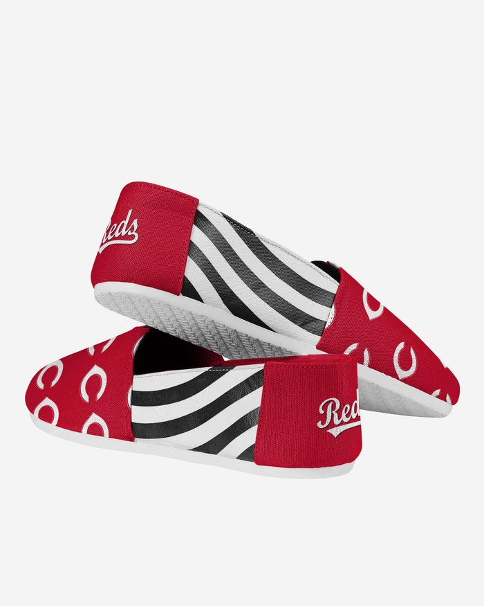 Cincinnati Reds Womens Stripe Canvas Shoe FOCO - FOCO.com