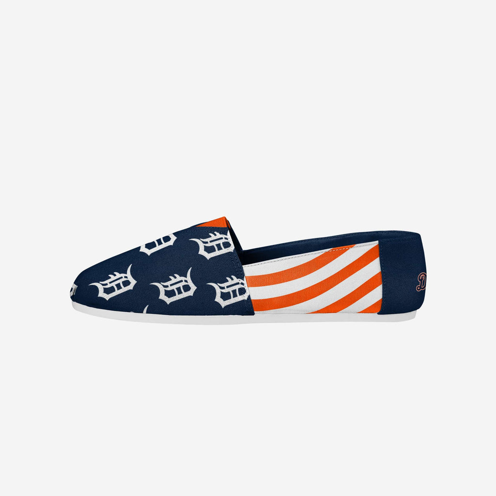 Detroit Tigers Womens Stripe Canvas Shoe FOCO S - FOCO.com