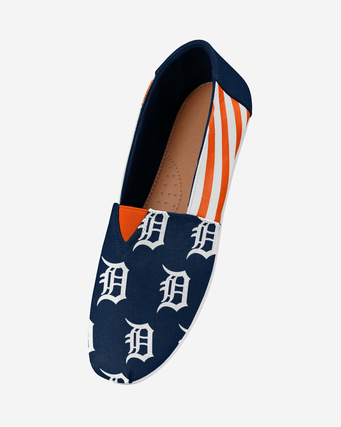 Detroit Tigers Womens Stripe Canvas Shoe FOCO - FOCO.com