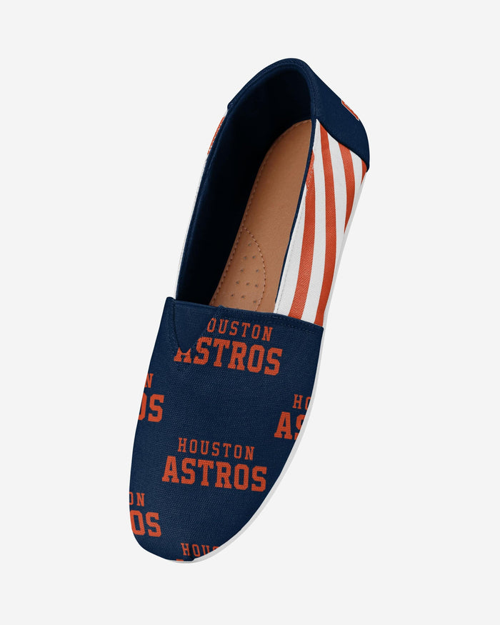 Houston Astros Womens Stripe Canvas Shoe FOCO - FOCO.com