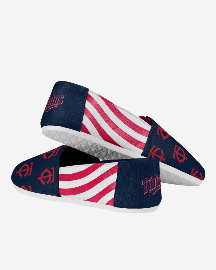 Minnesota Twins Womens Stripe Canvas Shoe FOCO - FOCO.com