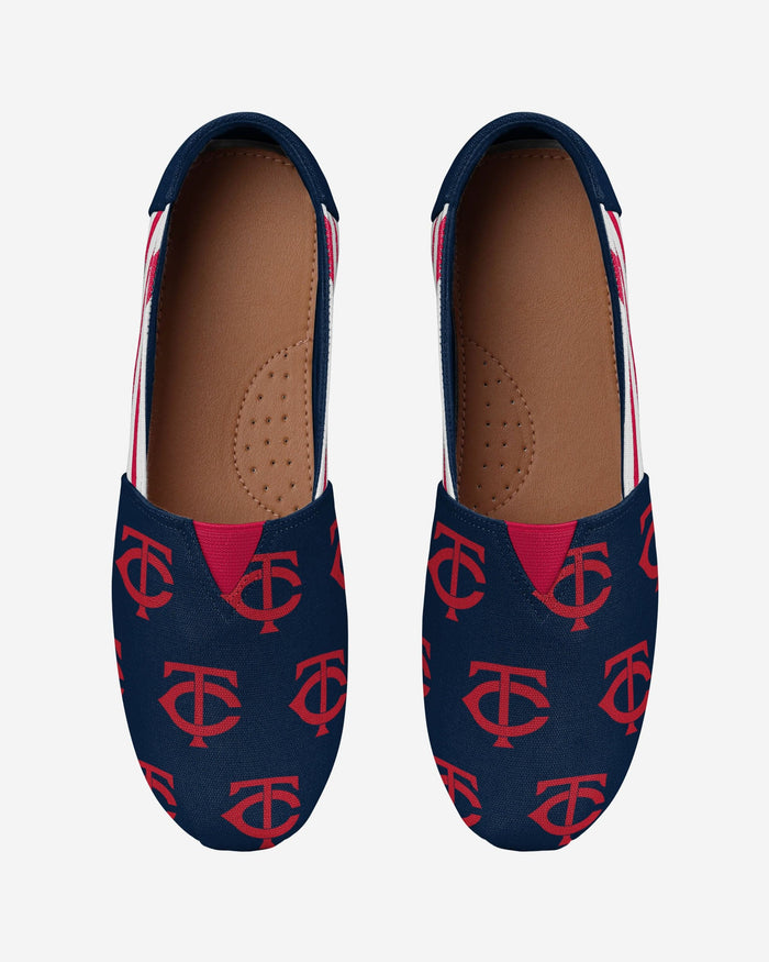 Minnesota Twins Womens Stripe Canvas Shoe FOCO - FOCO.com