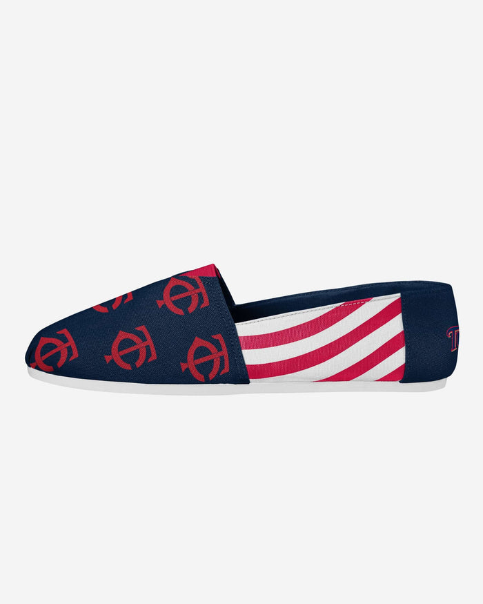 Minnesota Twins Womens Stripe Canvas Shoe FOCO S - FOCO.com