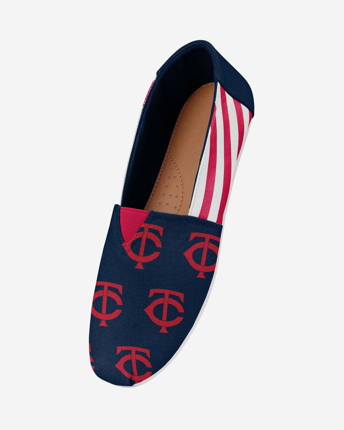 Minnesota Twins Womens Stripe Canvas Shoe FOCO - FOCO.com