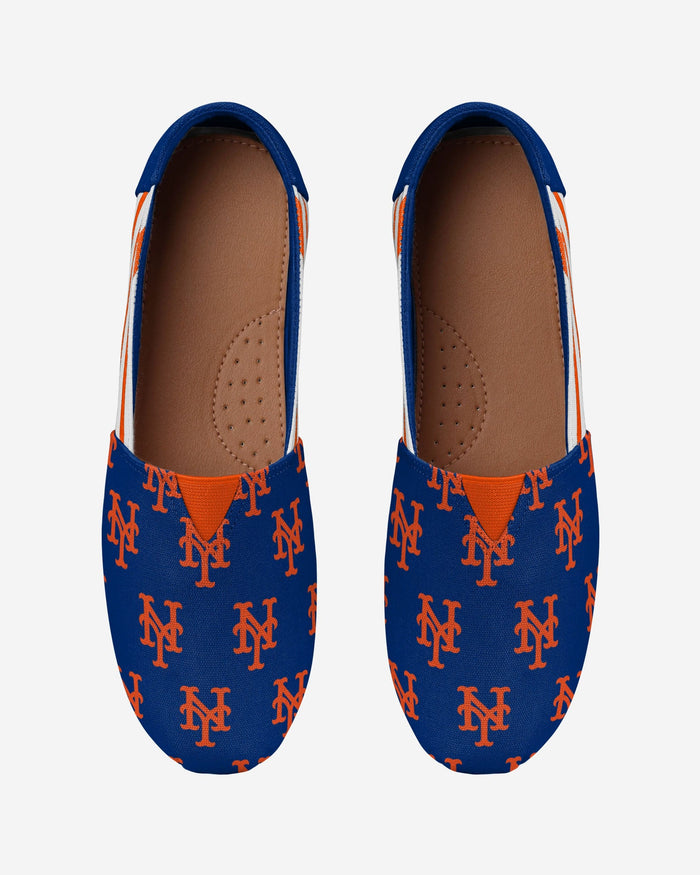 New York Mets Womens Stripe Canvas Shoe FOCO - FOCO.com