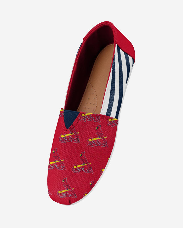 St Louis Cardinals Womens Stripe Canvas Shoe FOCO - FOCO.com