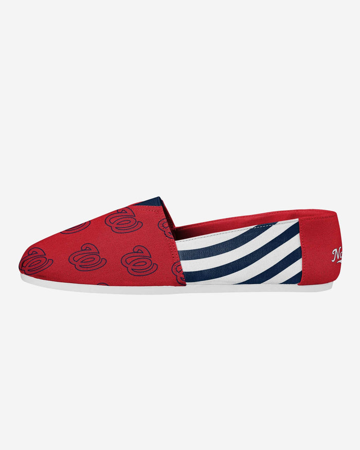 Washington Nationals Womens Stripe Canvas Shoe FOCO S - FOCO.com