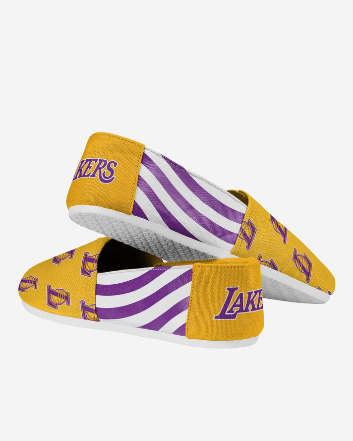 Los Angeles Lakers Womens Stripe Canvas Shoe FOCO - FOCO.com