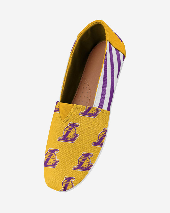 Los Angeles Lakers Womens Stripe Canvas Shoe FOCO - FOCO.com