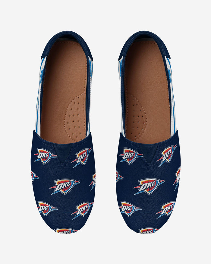 Oklahoma City Thunder Womens Stripe Canvas Shoe FOCO - FOCO.com